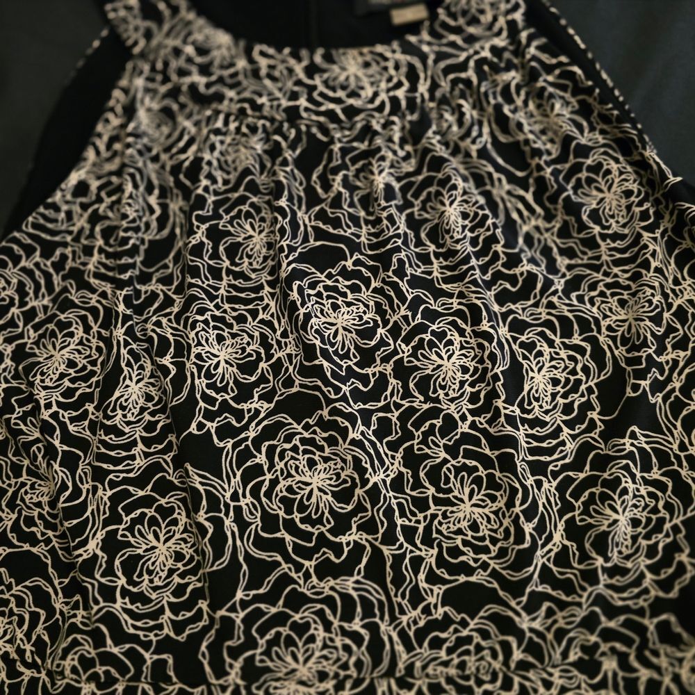 Tommy Hilfiger Floral Fit & Flare Dress | Navy & White Back Zipper Size 6 - Picture 10 of 15